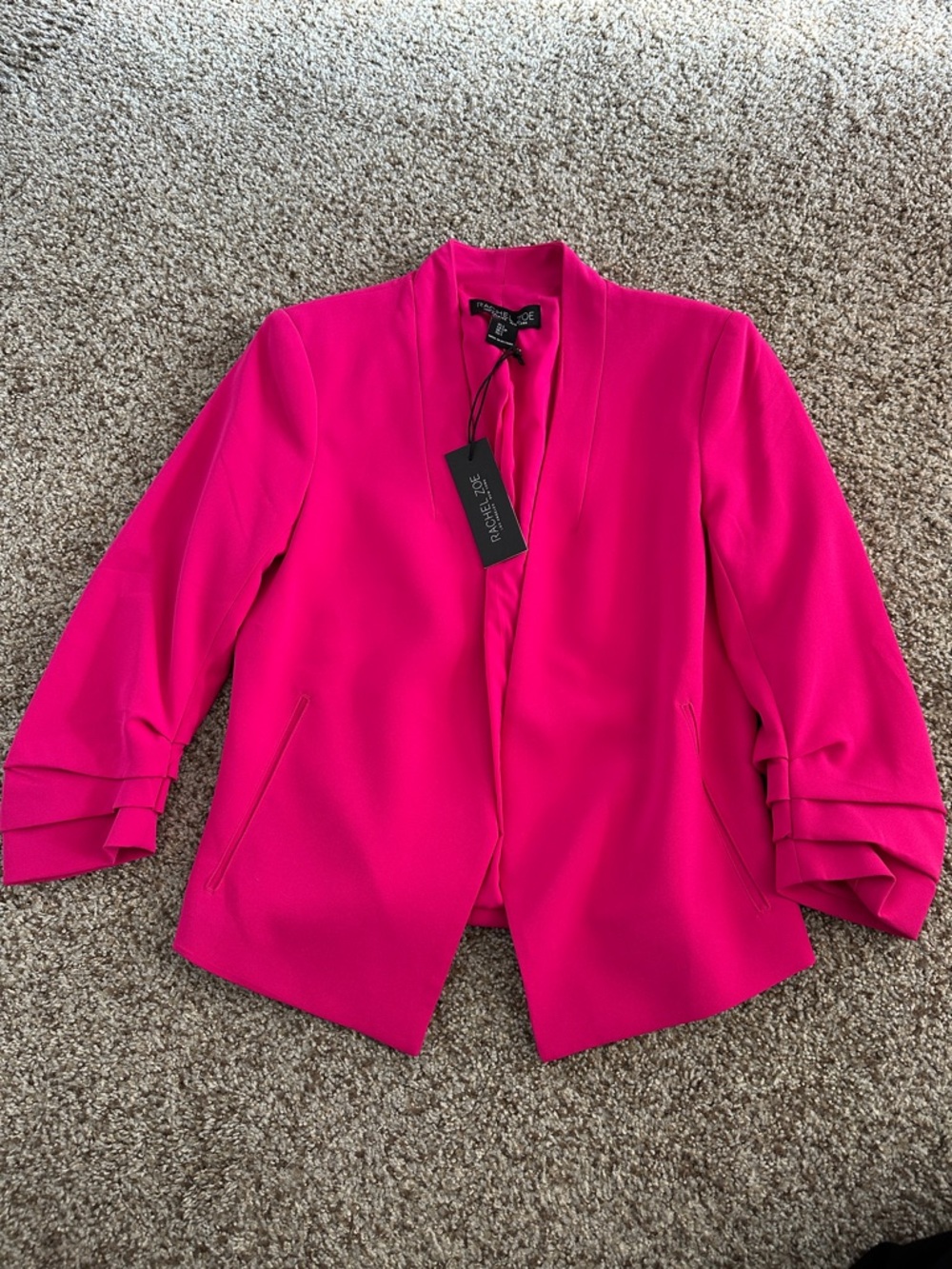 Rachel Zoe Vibrant Fuchsia Open-Front Blazer